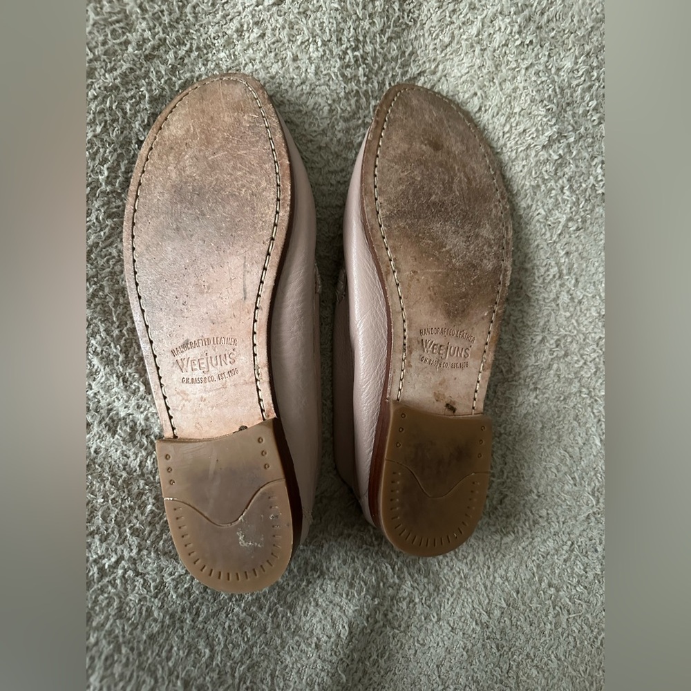 G.H. Bass Weejuns Soft Blush Pink Leather Penny  classic Loafers - Size 9M - Picture 5 of 11